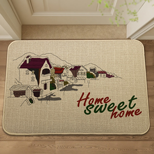 घर मुद्रित पैटर्न छोटे आकार के जूट मैट कस्टम निर्माता चीन रबर-पर्ची प्रवेश द्वार चटाई के लिए फर्श के लिए - Product Image 1