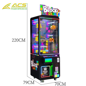 Máquina de apuestas operada con monedas ACS Block <span class=keywords><strong>Clash</strong></span> Brick Stacker, juego de desafío de habilidad con pantalla LED, redención de juguetes de peluche, inglés, 1 año de garantía. - Product Image 2