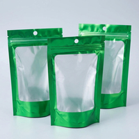 Sacs en aluminium brillants anti-odeur à fermeture éclair, pochettes personnalisées transparentes en plastique à fermeture éclair pour chips et bonbons