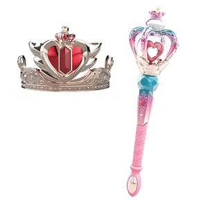 Party decoration Birthday Gift Crown Princess Dress Up Costume Accessories Crown Tiara Magic Wand for girls Light-up Toys