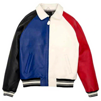 Blouson d'hiver en cuir PU style bombardier américain, fourrure de mouton, multicolore, grande taille, imperméable et coupe-vent