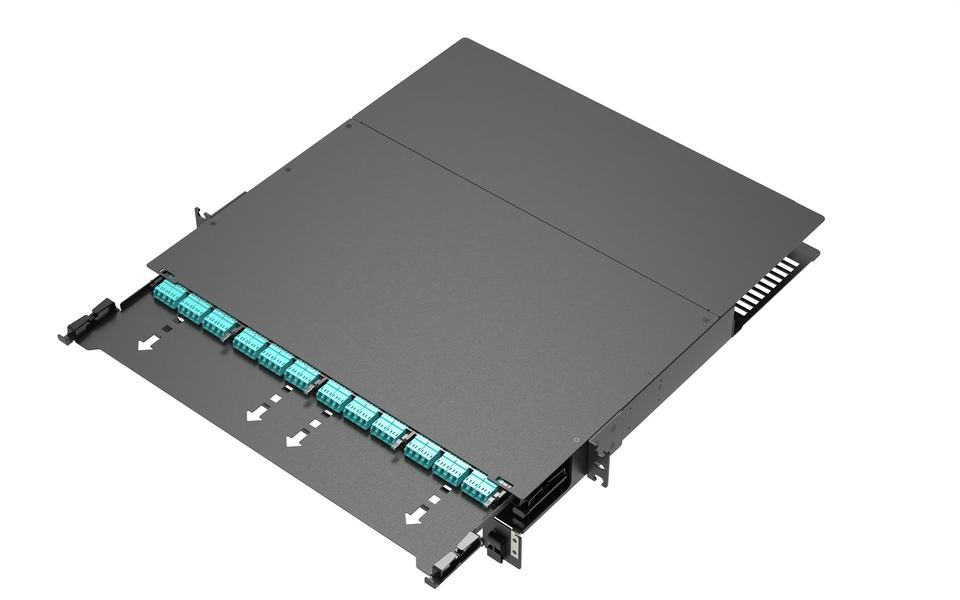 High Density 1U 432 Core MPO MDC Fiber Optic Patch Panel Modular Pre ...