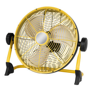 Ventilateur rechargeable à énergie solaire Goodwife, jaune et noir, moteur DC, ventilateur de table portable pour la maison, le dortoir et l'extérieur - Product Image 1