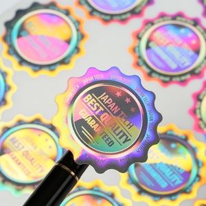 Autocollants holographiques, 1000 pièces en rouleau, étiquettes rondes perforées, points circulaires, effets métalliques brillants arc-en-ciel pour sceller les enveloppes - Product Image 6