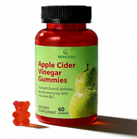 Bonbons gélifiés fonctionnels au vinaigre de cidre de pomme pour adultes, ODM OEM, multivitamines B12, niveaux d'énergie normaux, santé intestinale, 60 gommes