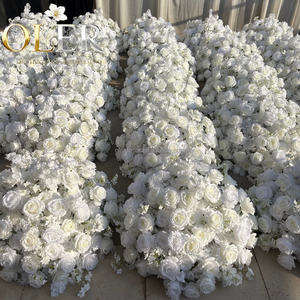 Nieuwe aanwinst Luxe Hoge Kwaliteit 5D Kunstmatige Witte Zijden Rozen Bloembol Groot 60cm Bruiloft Tafeldecoraties - Product Image 3