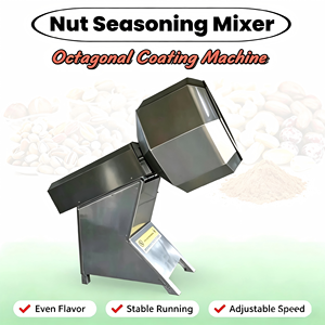 Mezcladora de Condimentos para Frutos Secos, Máquina de Recubrimiento Octogonal de Acero Inoxidable SUS 304, Velocidad Ajustable, Sabor Uniforme, Funcionamiento Estable - Product Image 1