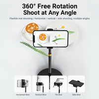 Support de téléphone et tablette télescopique pour prise de vue aérienne, support de bureau multifonctionnel multi-angle pour diffusion en direct et navigation vidéo