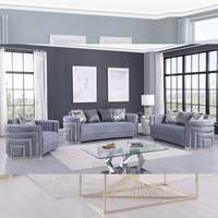 PZCN HOME Design de luxe, ensemble de canapés sectionnels à bras incurvés en tissu, canapés de salon à vendre