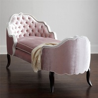 Celldeal — meuble de salon de luxe avec tapisserie en tissu et velours rose, Chaise longue de salon, européen et américain