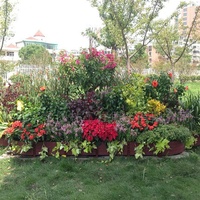 Jardinière Modulaire Moderne Grande et Élevée pour Extérieur, Couleur Brun Rougeâtre - Plastique PP Écologique avec Trous de Drainage et Auto-Arrosage