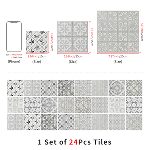 Piastrelle Decorative Floreali Moderne in <span class=keywords><strong>PVC</strong></span> Autoadesive, Impermeabili, Adesivi Murali <span class=keywords><strong>per</strong></span> Cucina, <span class=keywords><strong>Bagno</strong></span>, Camera da Letto - Product Image 2