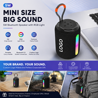 Boîte à musique extérieure en tissu avec lumière LED RGB, cadeau d'entreprise promotionnel avec logo personnalisé, haut-parleur Bluetooth sans fil portable mini 5W