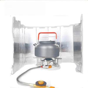 Portable Camping Stove Windscreen Shield - Lightweight Aluminum Foldable Wind Guard for Outdoor Cooking & <b>Backpacking</b> - Includes - Product Image 4