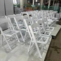 Chaises pliantes en résine blanche rembourrées, robustes, légères et durables, empilables, pour événements et mariages, vente en gros, Avant Garden Hotel