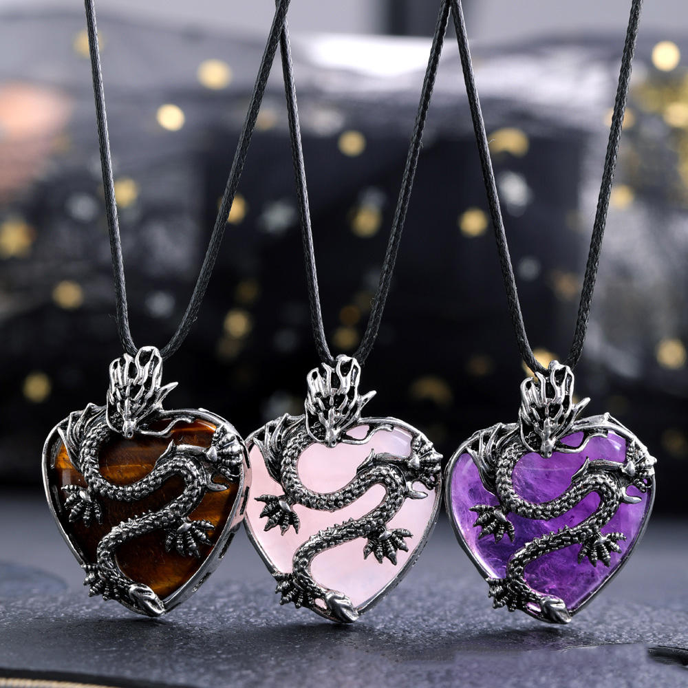 Wholesale Crystal 43x32MM Stone Pendant Necklace Jewelry Charm