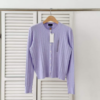 Cardigans en tricot 100 % coton de luxe pour femmes, anti-bouclage, col rond, boutonnés, pour tenues quotidiennes