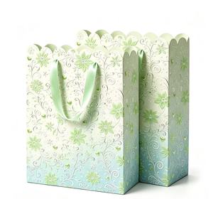Customizable <b>gift</b> <b>bags</b> Mint Green Fancy large <b>gift</b> carry <b>bag</b> with ribbon and scalloped edge present <b>bag</b> for all occasions - Product Image 1