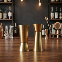 Jigger en acier inoxydable finition laiton, écologique, capacité 550 ml, tasse à mesurer classique de qualité supérieure pour barman, préparation de boissons et mixologie