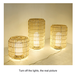 Lampada da Giardino Solare in Rattan per Esterni, Lampadina LED IP65 Impermeabile, Illuminazione Decorativa Vintage Ecologica - Product Image 3