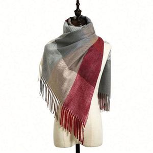 Bufandas de Invierno para Mujer, Elegantes y Cálidas, de Poliéster y Cachemira, con Diseño a Cuadros, Suaves - Product Image 6