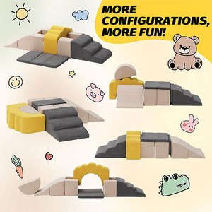 Ensemble de blocs de mousse pour enfants, jouet d'escalade avec toboggan, structure de jeu intérieure souple, forme de dessin animé, unisexe - Product Image 3