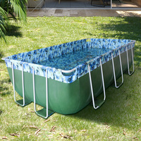 Piscine extérieure en PVC avec grand cadre en acier, structure métallique gonflable et rectangulaire, usine chinoise