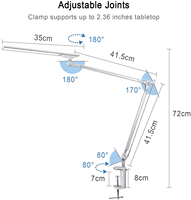 Lampe de table à LED moderne et réglable avec bras articulé en métal, protection oculaire, CRI 85 élevé, écologique, flexible, à commande tactile et intensité variable DC