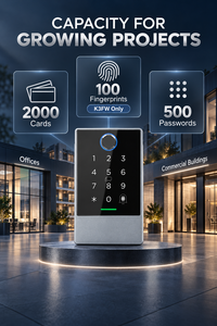 แป้นกดควบคุมการเข้าออกกลางแจ้ง IP67 พร้อม TTLock WiFi รองรับลายนิ้วมือ RFID รหัสผ่าน สำหรับสำนักงาน อพาร์ทเมนท์ โกดัง - Product Image 3