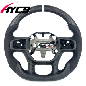Volant sport en cuir noir mat personnalisé en fibre de carbone forgée pour Dodge Charger Ram 1500/3500/4500 <span class=keywords><strong>SRT</strong></span>, intérieur de voiture - Product Image 1
