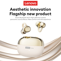 Écouteurs sans fil originaux Lenovo LE302, écouteurs intra-auriculaires à clip d'oreille, stéréo HiFi 6.0, suppression du bruit, pour la musique, les appels et les jeux