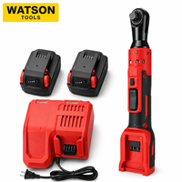 Kit de clé à chocs sans fil avec 2 batteries et chargeur, outil électrique au lithium rouge/noir pour la vente en gros