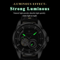 POEDAGAR 1427 Top-Luxus Herren Automatik-Mechanische Uhr Modisches Lederarmband Leuchtend 3ATM Täglich Wasserdicht Armbanduhr für Männer