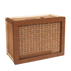 Tirelire en bois avec compteur, objectif 5000 euros, cadeau d'épargne pour enfants, boîte de rangement de bureau - Product Image 3