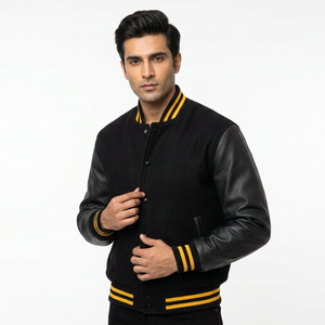 Veste universitaire pour homme de haute qualité, personnalisée, en toile multicolores avec col montant, style décontracté, prix raisonnable - Product Image 1