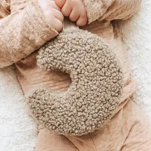 2024 new design Sherpa moon teddy baby pacifier comforter holder dummy clip for newborn baby Pregnancy gift