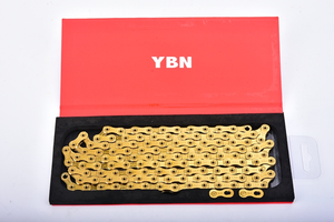 <span class=keywords><strong>Cadena</strong></span> de <span class=keywords><strong>Bicicleta</strong></span> YBN SLA de Titanio Dorado, 126 Eslabones con Conector Mágico, <span class=keywords><strong>Cadena</strong></span> de <span class=keywords><strong>Bicicleta</strong></span> de Montaña de <span class=keywords><strong>12</strong></span> <span class=keywords><strong>Velocidades</strong></span> - Product Image 2