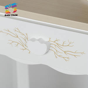 2025 LED Vanity Table Set-Coiffeuse princesse en bois avec miroir et interrupteur de lumière, jouet de maquillage pour les filles W08H222 - Product Image 6