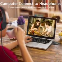 Adaptador de tarjeta de sonido USB barato Audio USB externo USB 2,0 3D Virtual tarjeta de sonido estéreo de 5,1 canales para PC portátil