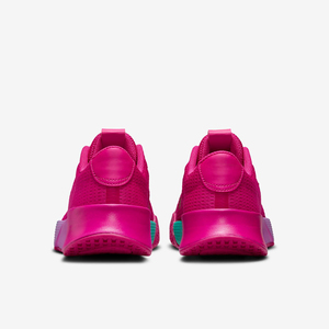 Chaussures de tennis fuchsia vif, empeigne en mesh respirant, semelle intermédiaire dégradée, antidérapantes, résistantes à l'usure, à lacets, pour le court. - Product Image 3