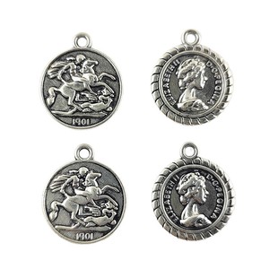 Colgante redondo con cabeza de <span class=keywords><strong>princesa</strong></span> a <span class=keywords><strong>caballo</strong></span> estilo retro, accesorios de joyería de aleación de zinc DIY, collar y pulsera encantadores - Product Image 5