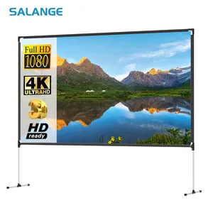 Salange 16:9 Outdoor Projection With Stand 100 Inches Portable Cinema Screen Projector Film Theater Movie Screen For Projector