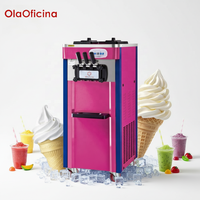 Machine à glace molle commerciale 3 saveurs pour glacier, café, restaurant, pâtisserie, modèle sur pied