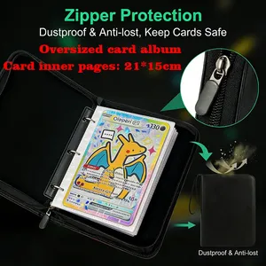 Carpeta <span class=keywords><strong>de</strong></span> Almacenamiento Gigante para Tarjetas Pokémon XXL Brillantes, con Cierre, para Tarjetas Jumbo, con Fundas Protectoras Gigantes, Diseño <span class=keywords><strong>de</strong></span> Charizard Francés - Product Image 3