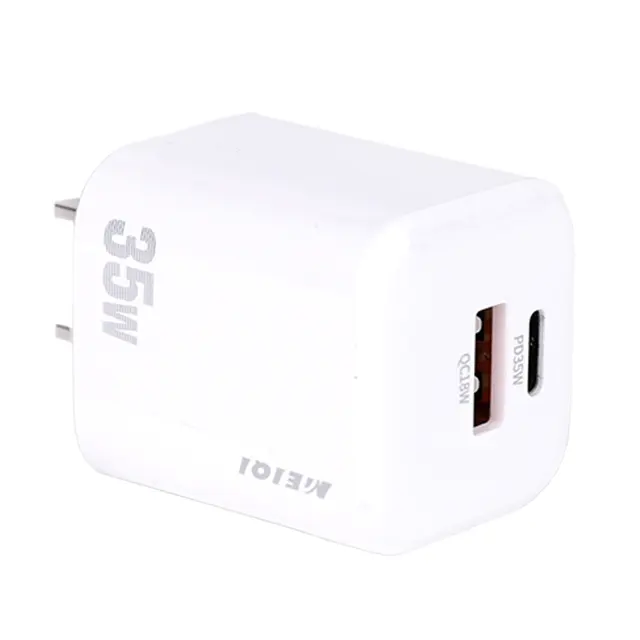 Carregador rápido tipo c de parede, portátil, 35w, usb, entrada dupla, pd, para telefone e laptop