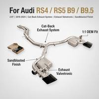 Upgrade Knalpot Performa Tinggi T304 Stainless Steel untuk Audi RS4 RS5 B9 B9.5 2.9T 2019-2024 Sistem Knalpot Valvetronic Catback