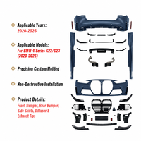 Kit carrosserie de mise à niveau style M4 en PP pour pare-chocs avant et arrière de BMW Série 4 G22 G23 G26 2020 2021 2022 2023 2024 2025 2026 2 portes 4 portes