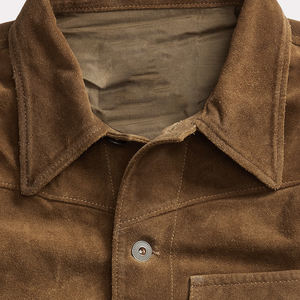 NAFA personalizza <span class=keywords><strong>giacca</strong></span> <span class=keywords><strong>camicia</strong></span> da uomo classica <span class=keywords><strong>marrone</strong></span> in vera pelle scamosciata con basso MOQ - Product Image 5