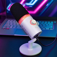 Microphone dynamique professionnel Prizmora DM65 avec éclairage RGB, micros XLR USB pour l'enregistrement, le streaming et la diffusion de podcasts