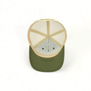 OEM China Manufacturer Mesh Back Slightly Curved Brim Youth Trucker <b>Hat</b>, Custom Woven Patch Green Breathable Trucker Cap - Product Image 6